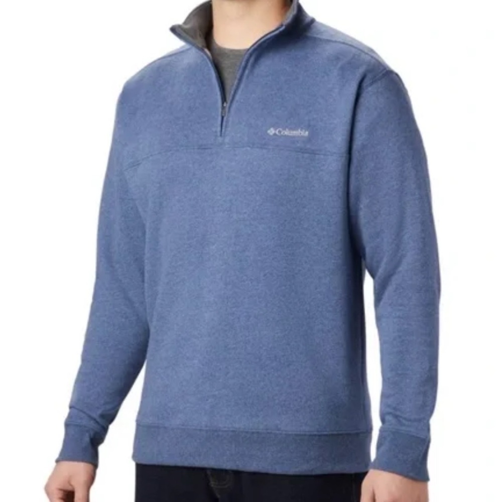 Columbia Blue Quarter Zip Men’s Sweatshirt XL Tall